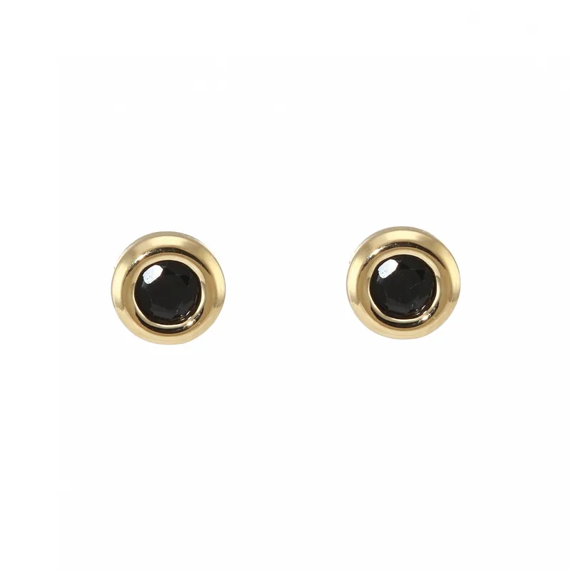 Boucles d oreilles Pneu Or Jaune  Saphir 3.5mm